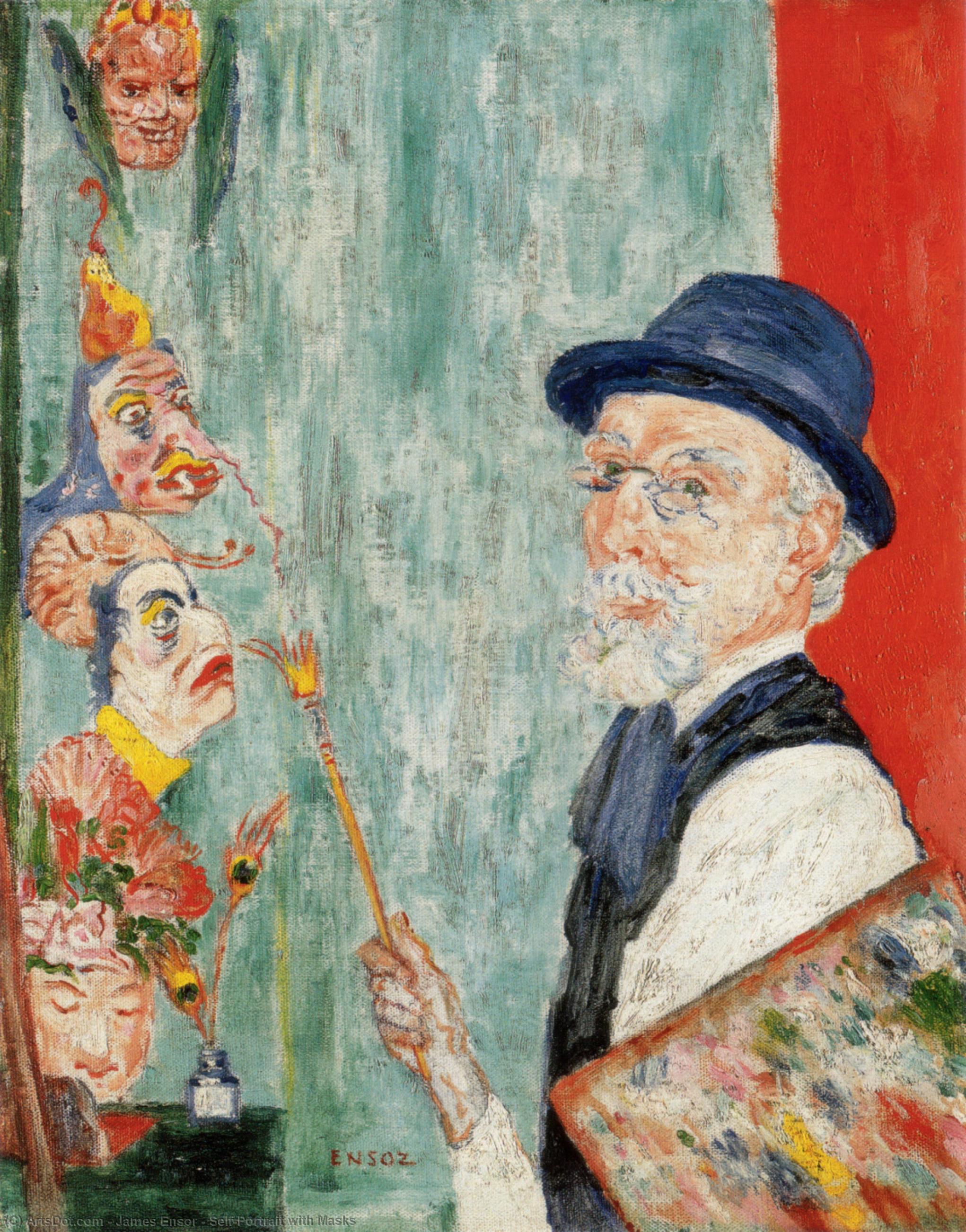 Self-portrait With Masks — James Ensor