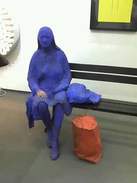 Blue Girl On Park Bench — George Segal