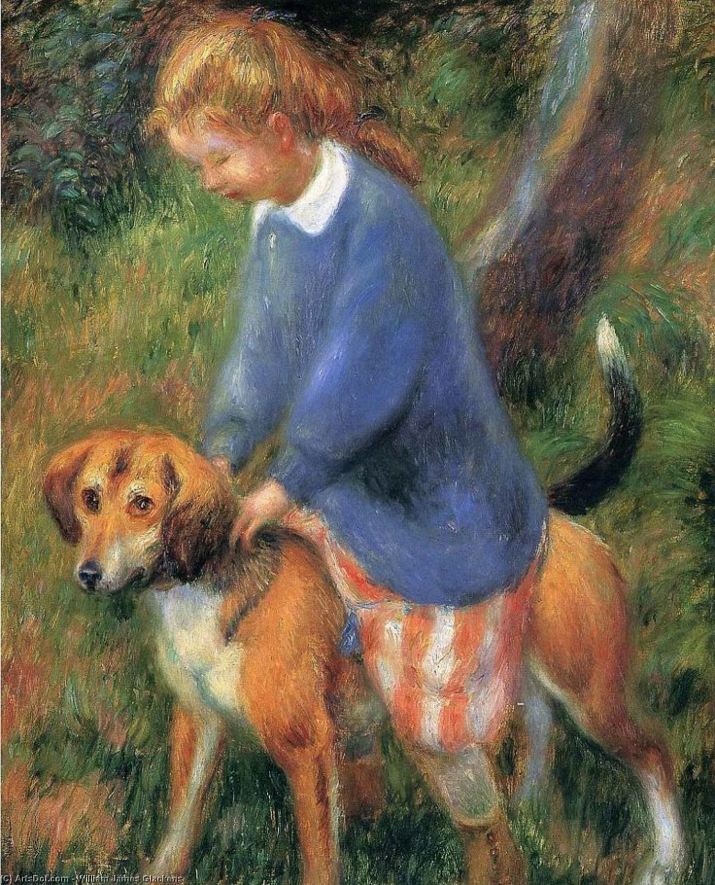 Lenna Mit Hasenhund — William James Glackens