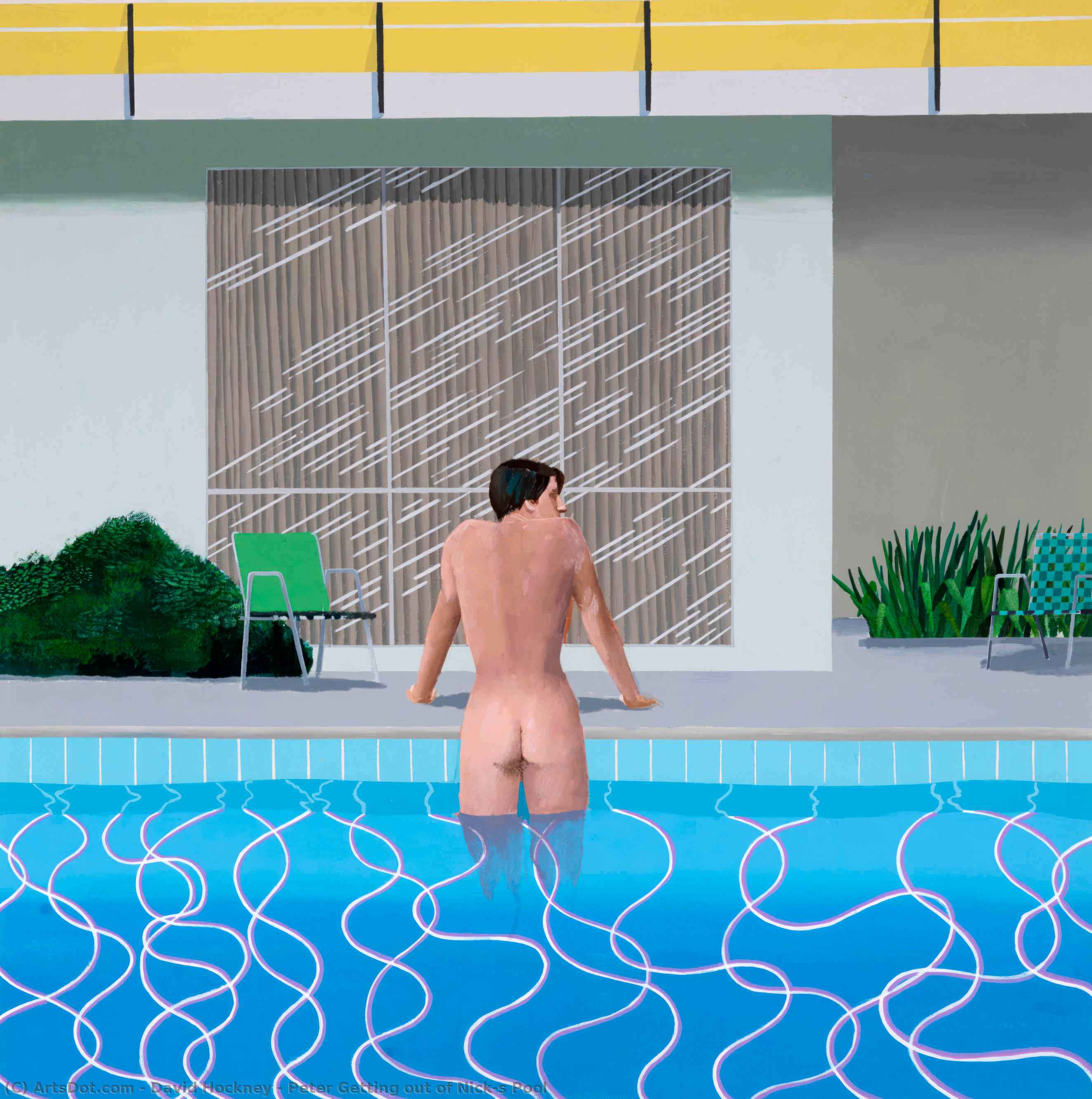 Peter Getting Out Of Nick's Pool — David Hockney