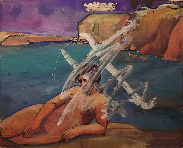 Nude Woman In A Coastal Landscape — Pauline Boty