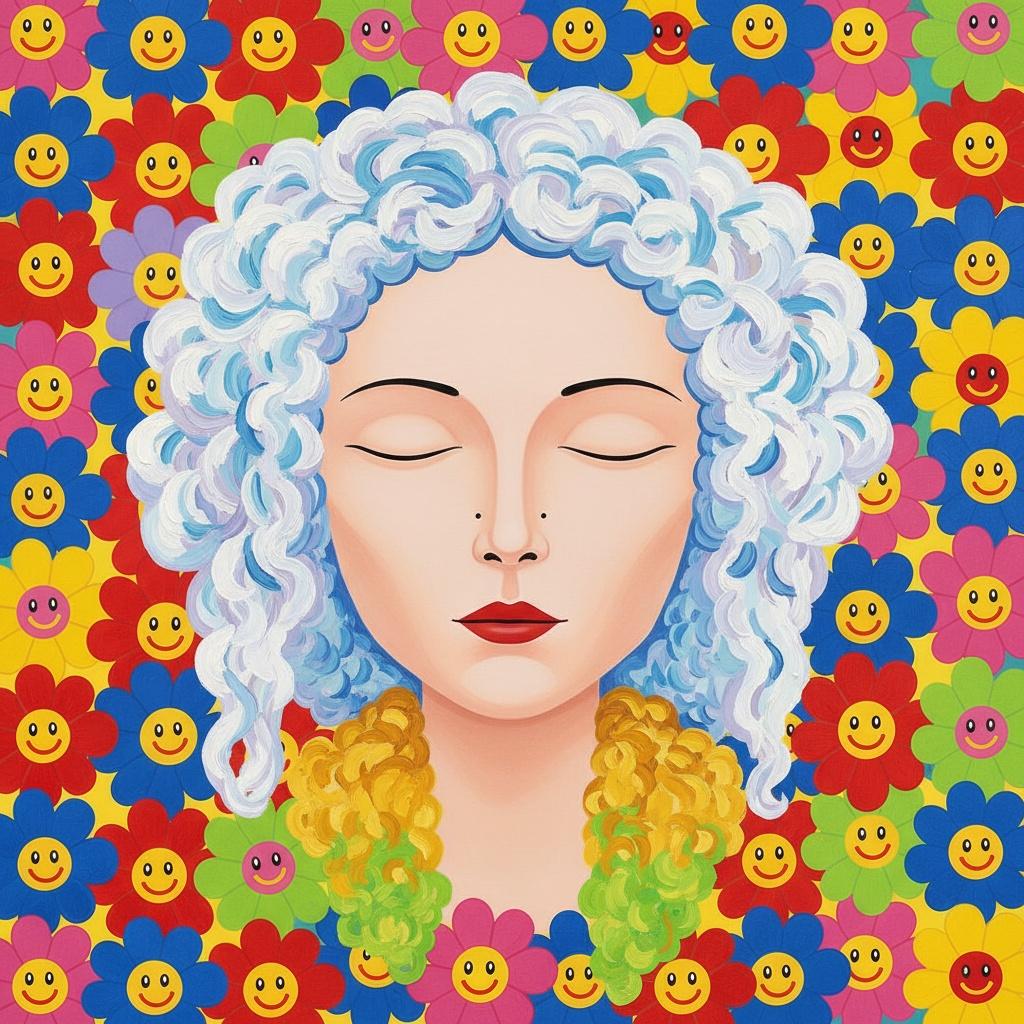 Ethereal Bloom: A Radiant Symphony Of Psychedelic Flora And Serene Porcelain Grace — Laurent Charpentier