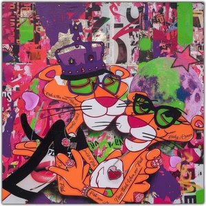 Chromatic Chaos: A Singular Vision Of Neon Feline Majesty And Fragmented Urban Energy — Caroline Pelletier