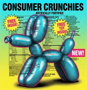 Sculptural Cyan Volumes Amidst The Fragmented Echoes Of Hyper-consumerist Typography