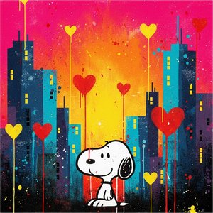 Ephemeral Skyline: A Nocturnal Symphony Of Radiant Hearts And Urban Echoes