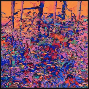 Fragmented Ochre Horizon: A Singular Mosaic Of Prismatic Forest Shadows — Caroline Pelletier