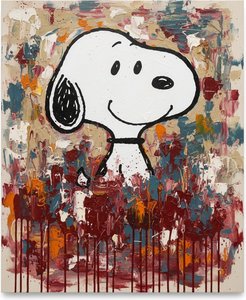 Ephemeral Icon Amidst The Crimson Chaos Of Textured Abstract Expressionism — Christian Noiret