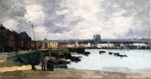 The Quays Of Dieppe, After The Rain — Albert-charles Lebourg