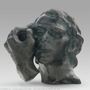 Small Head Of Jean De Fiennes With Hand — Auguste Rodin