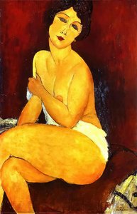 Seated Nude On Divan — Amedeo Clemente Modigliani