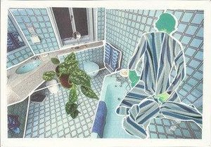 Gavin's Blue Bathroom With Turquoise Men — Christian Holstad