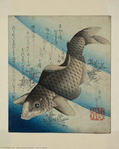 Carp In Water — Katsushika Hokusai