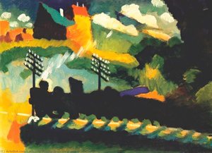 View Of Murnau With Train And Castel — Wassily Wassilyevich Kandinsky
