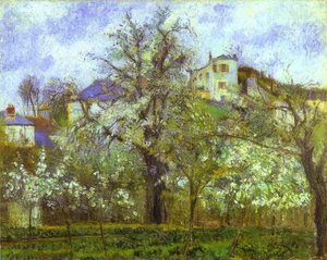 Vegetable Garden And Trees In Blossom, Spring, Pontoise — Camille Pissarro