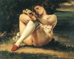 Woman With White Stockings — Gustave Courbet