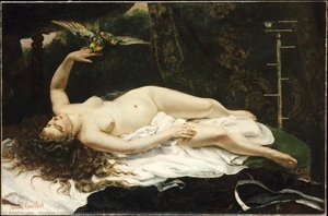 Woman With A Parrot — Gustave Courbet