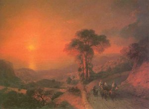 View Of The Sea From The Mountains At Sunset. Crimea. — Ivan Konstantinovich Aivazovsky