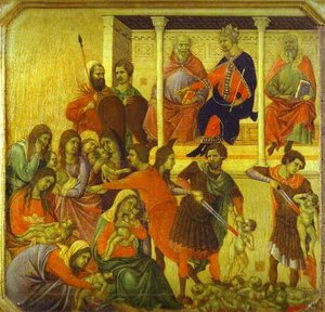 Maestó (front, Predella), The Massacre Of The Innocents — Duccio Di Buoninsegna