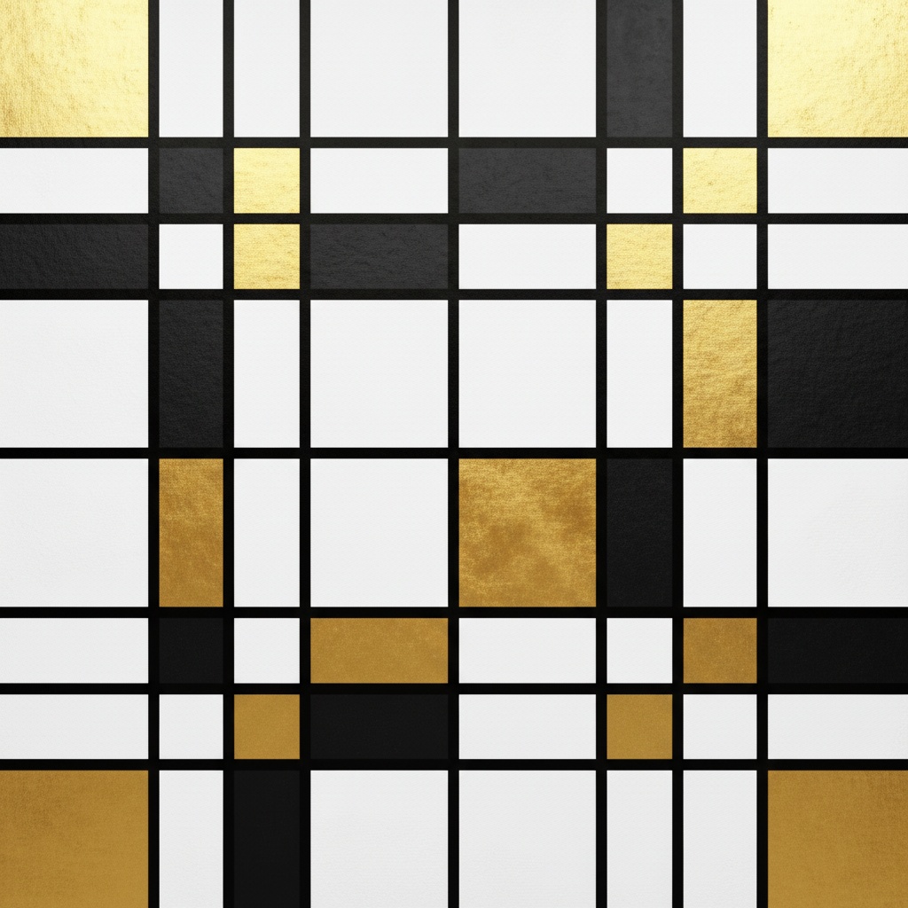 Mondrian Black & Gold Modern